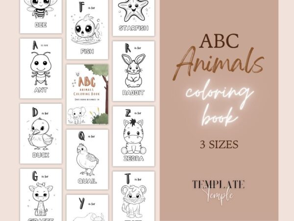 ABC Animals Coloring Book