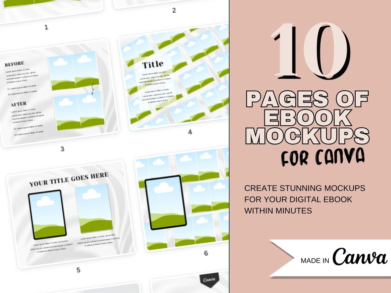 ebook mockup templates for Canva