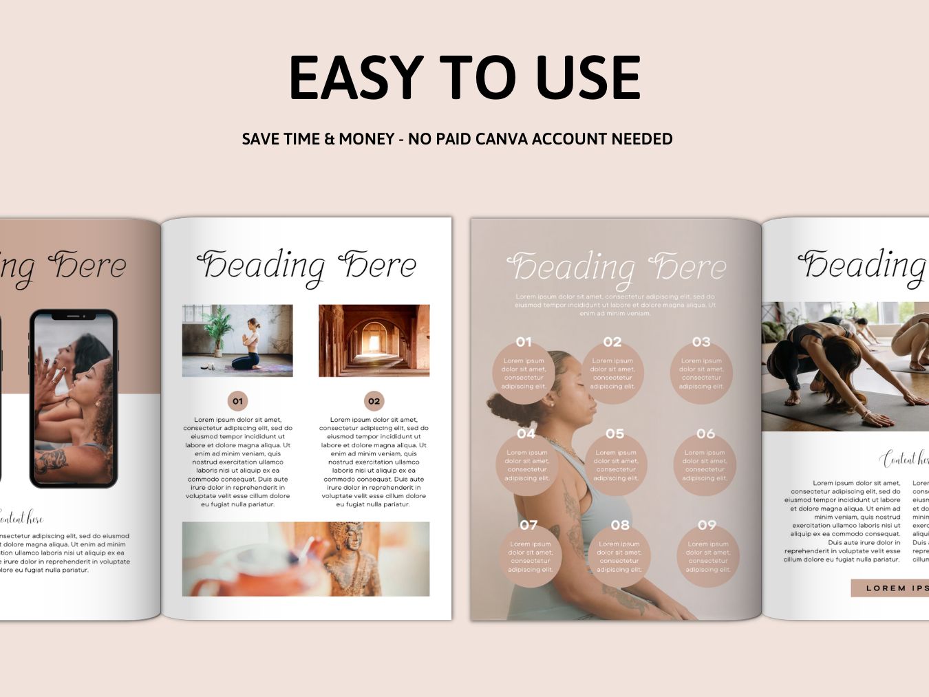Meditation eBook Workbook planner Template Canva