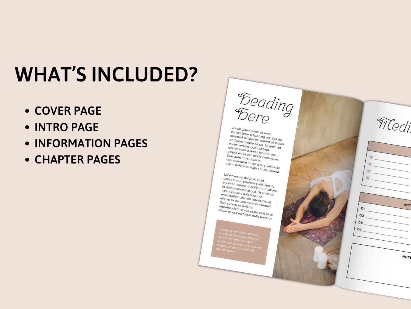 Meditation eBook Workbook planner Template Canva