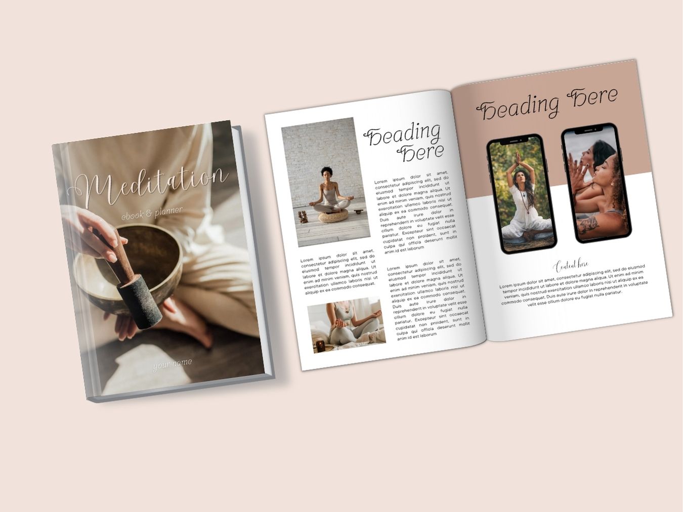 Meditation eBook Workbook planner Template Canva