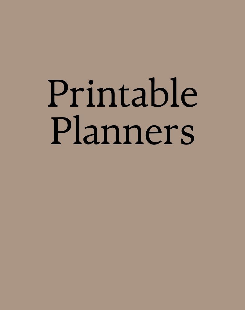 Printable Planners